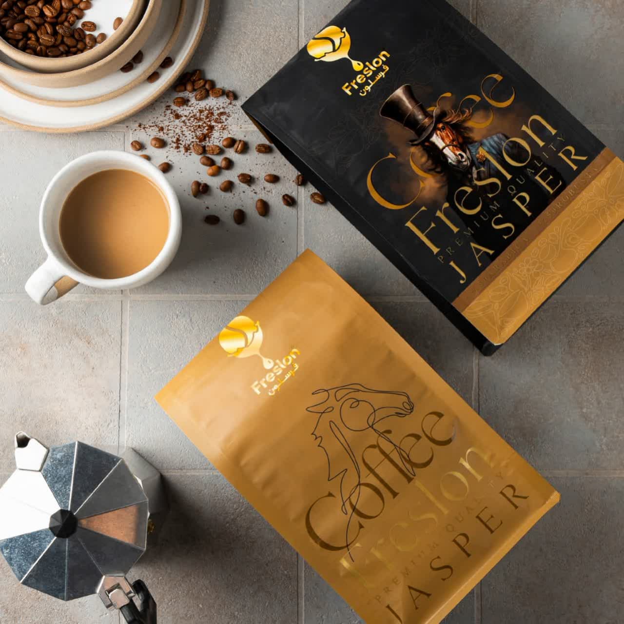 دانه قهوه 50% روبوستا فرسلون JASPER