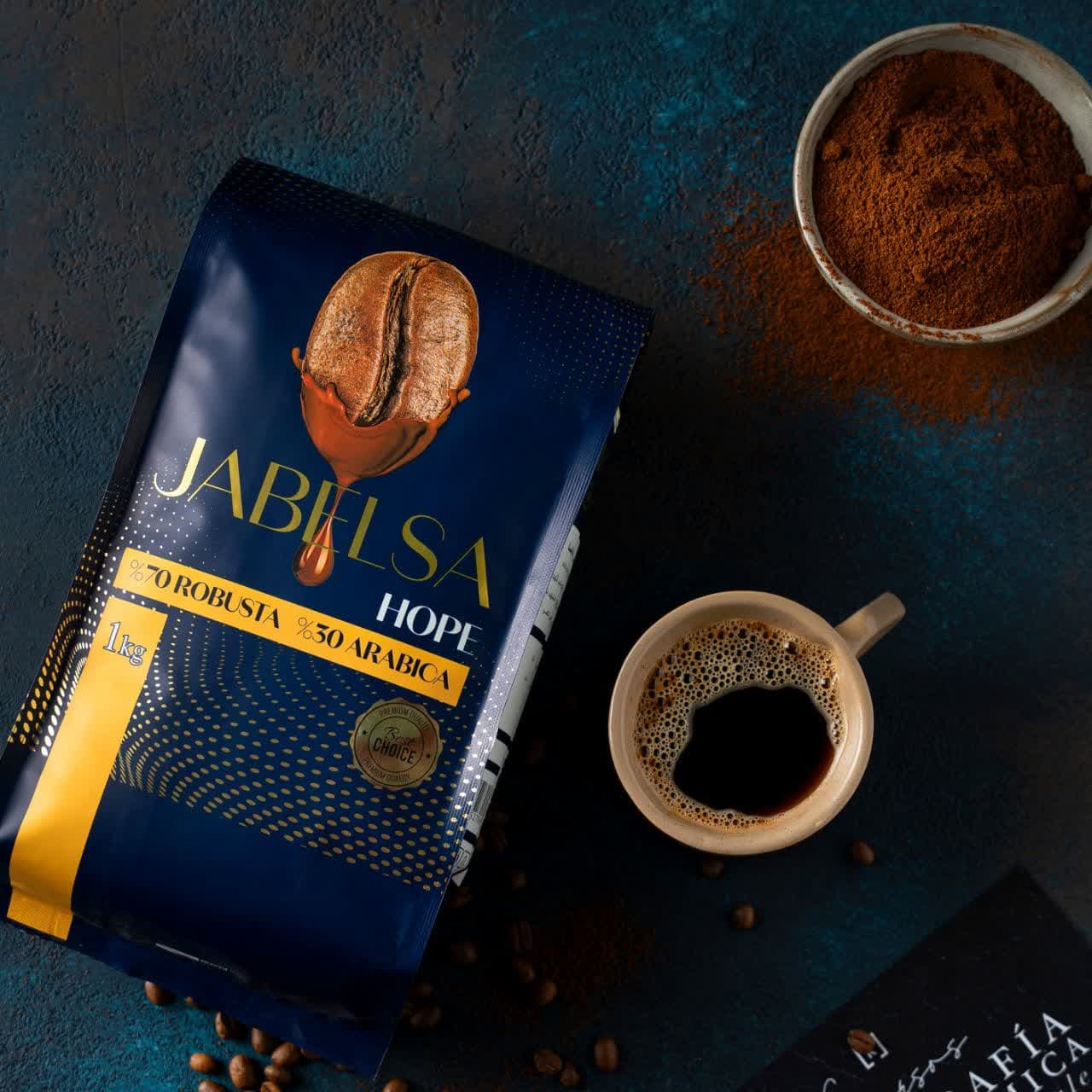 دانه قهوه 70%روبوستا جابلسا HOPE